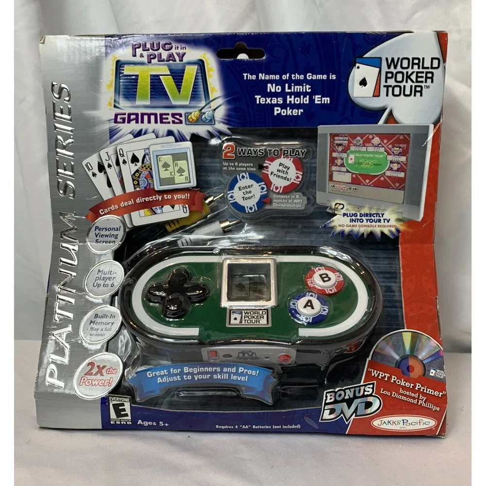 WORLD POKER SERIES TOUR‎ Plug & Play TV Game No limit Texas Hold Em Jakks NEW